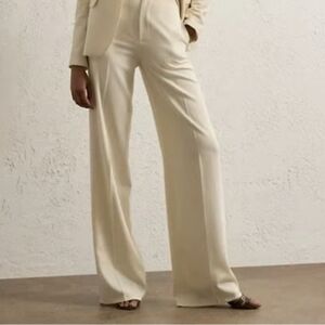 Ralph Lauren Soft Cream Wide Leg Trousers